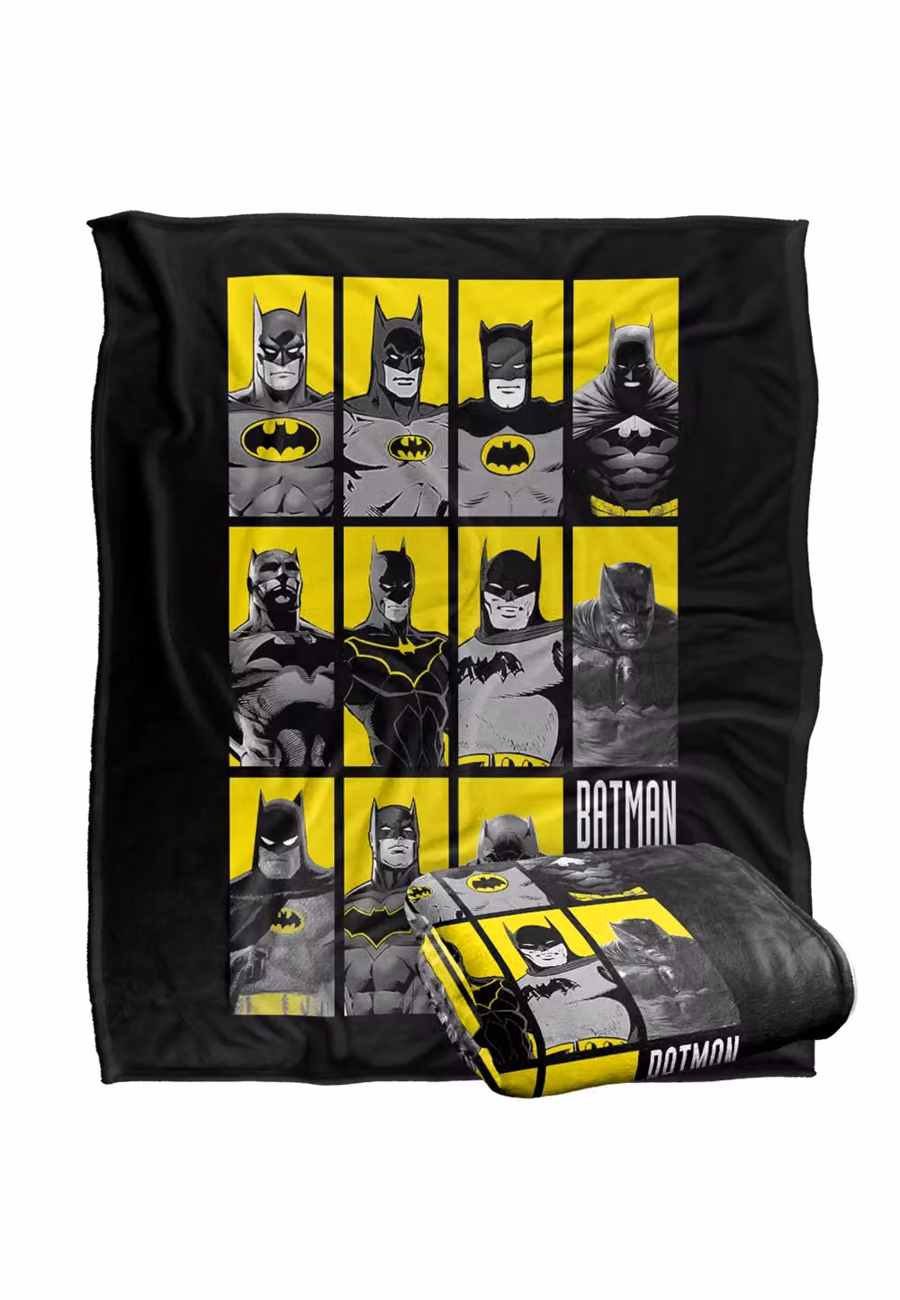 DC Comics Batman 80 Years Batmen Blanket in White, W/D: 152 x 127 cm – 2