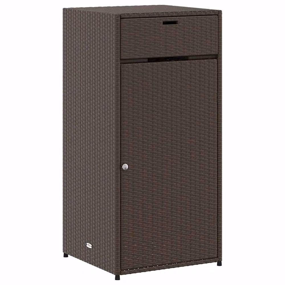 Berkfield Home Brown Poly Rattan Garden Storage Cabinet W/D/H: 55 x 55 x 111 cm – 3