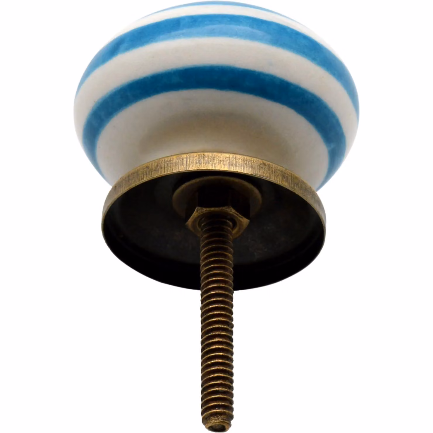 Nicola Spring Pack of 6 Round Ceramic Cabinet Knobs in Light Blue – 2
