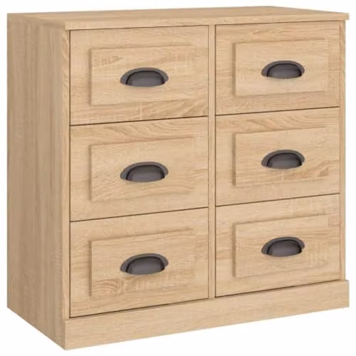 vidaXL Sonoma Oak Sideboard Storage Cabinet, Brown, W/D/H: 70 x 35.5 x 67.5 cm – 1
