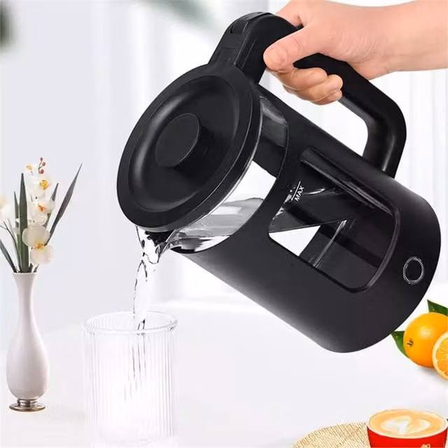 Kelvenix 1500W Glass Electric Kettle, 2L Fast Boil 360 LED Portable Jug in Black – 1
