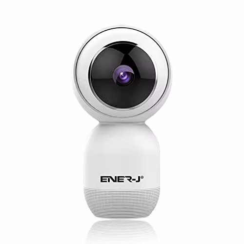 ENER-J Smart WiFi Indoor Security Camera, 1080P HD Pan-Tilt with Night Vision, Two-Way Audio and App Control, White – 1