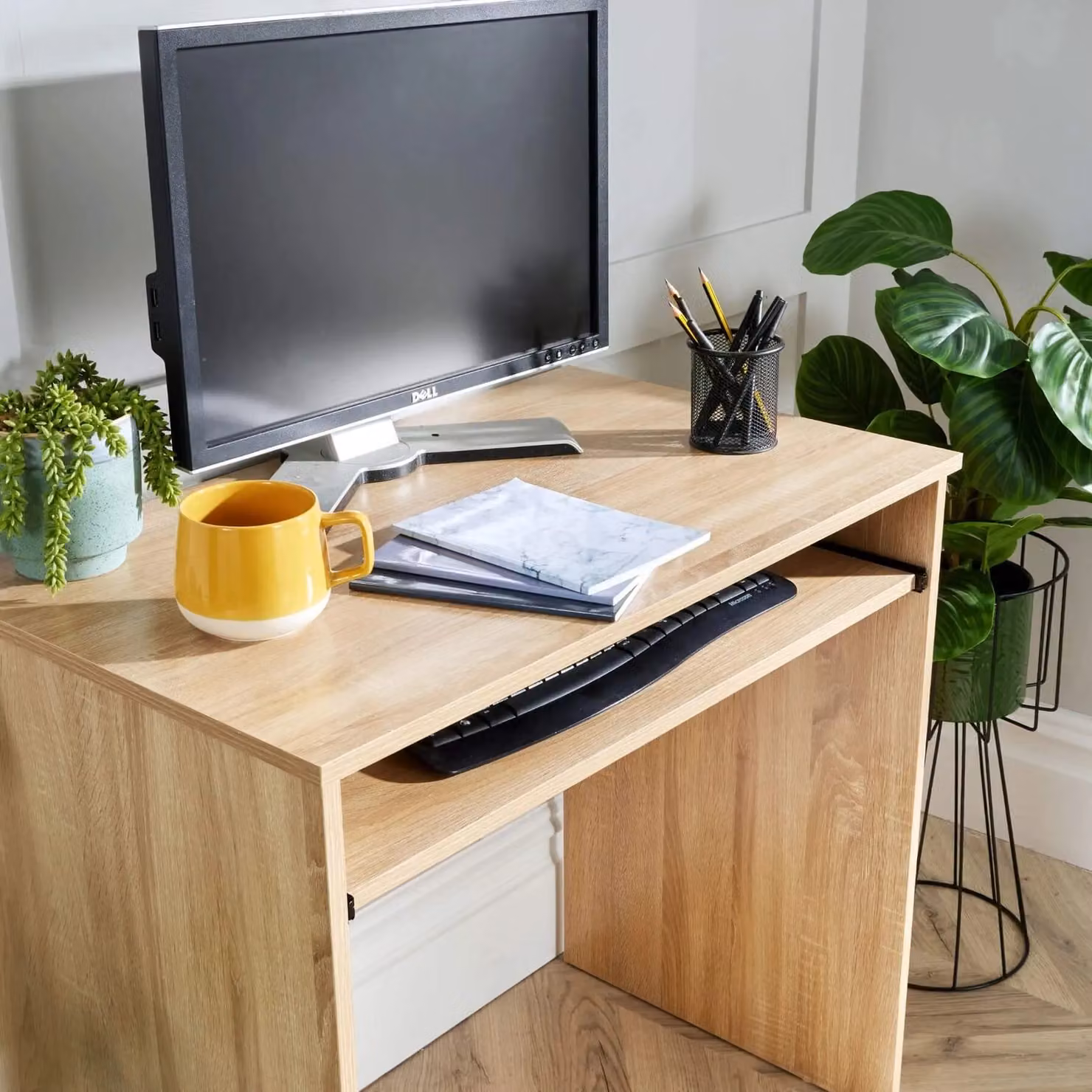 Home Source Modern Computer Desk in Light Oak – 3