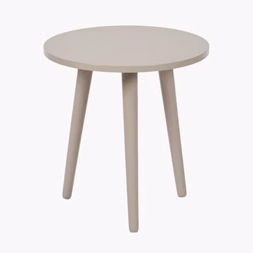 Pacific Lifestyle Tripod Round Wooden Side Table in Grey/Beige, W/D/H: 40 x 40 x 41 cm