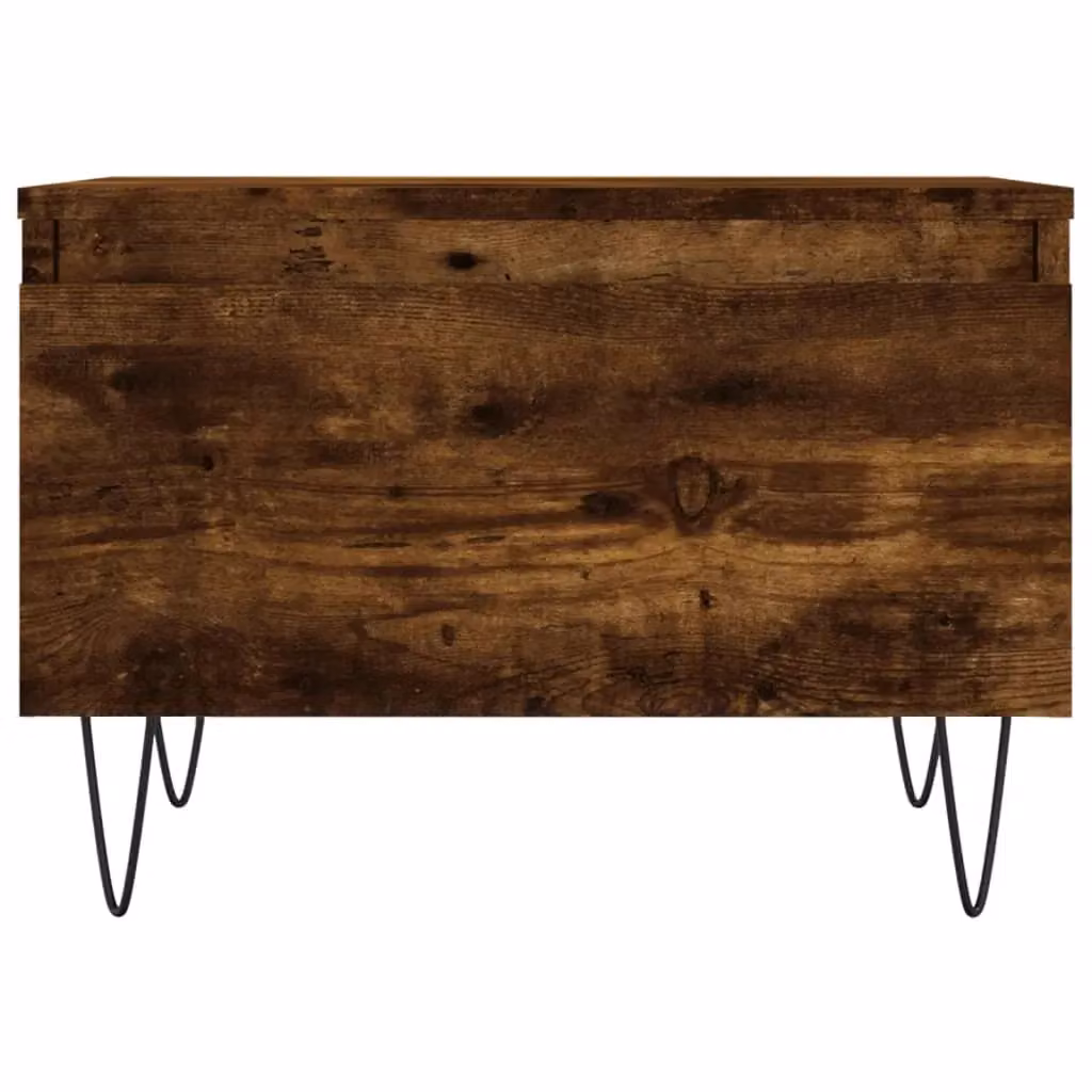 Berkfield Home Set of 2 Nested Coffee Tables in Smoked Oak Brown, W/D/H: 50 x 46 x 35 cm – 4