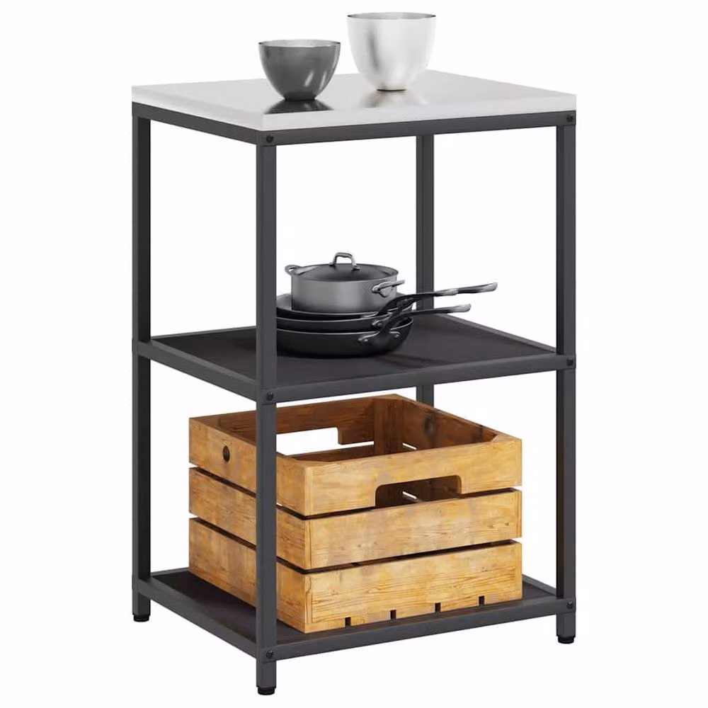 Berkfield Home Kitchen Storage Shelf in Black Matt Steel – 2