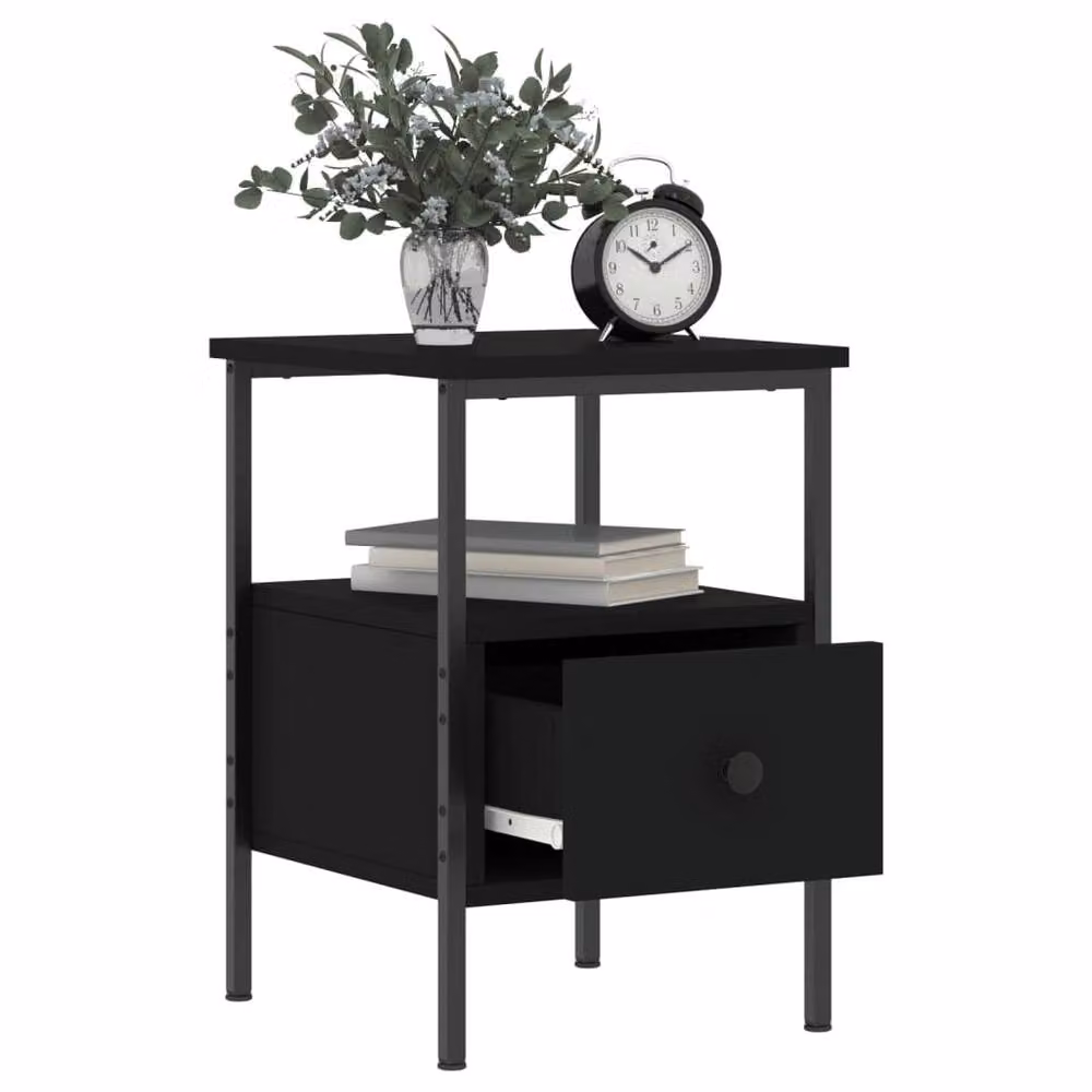 Berkfield Home Modern Black Bedside Cabinet W/D/H: 34 x 36 x 50 cm – 4