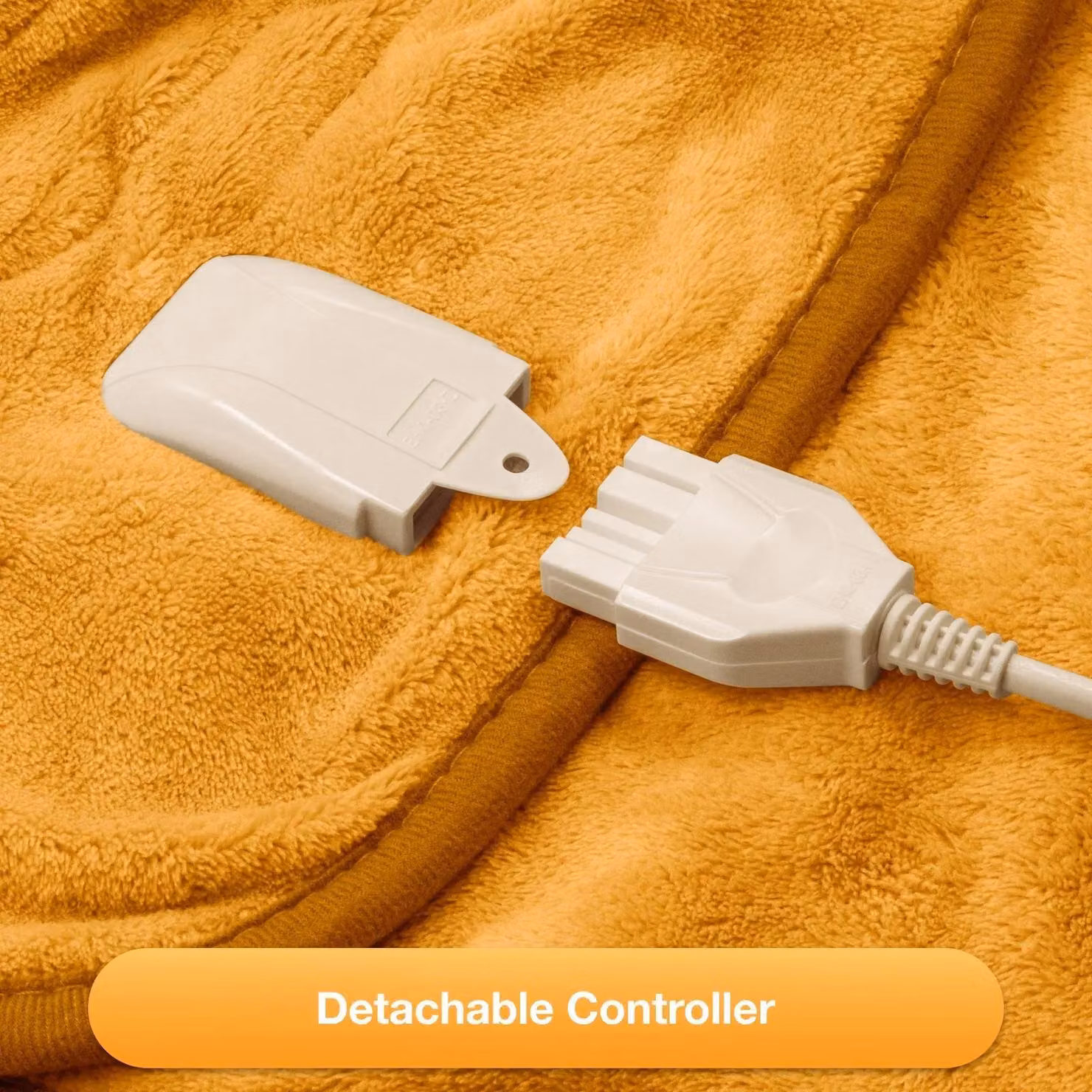 Dreamcatcher Deluxe Electric Heated Double Throw Blanket in Gold with Soft Fleece and Timer – 2