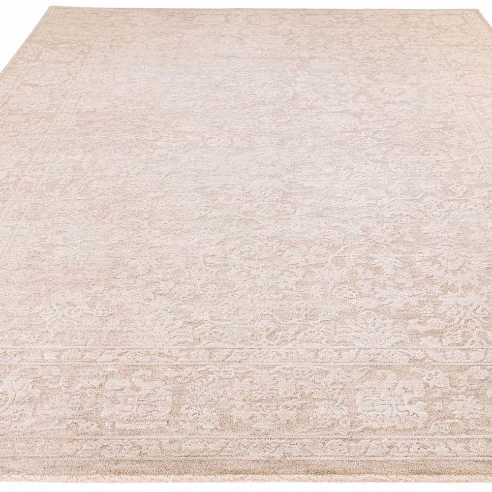 The Rug Shop UK Natural Border Traditional Abstract Rug in Beige and Sand, W/D: 240 x 320 cm