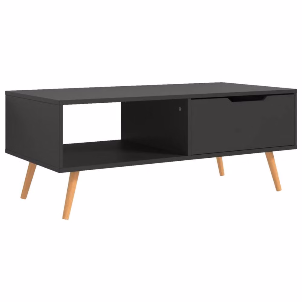 Berkfield Home Elegant Grey Coffee Table in Engineered Wood, W: 100 cm, D: 49.5 cm, H: 43 cm – 3