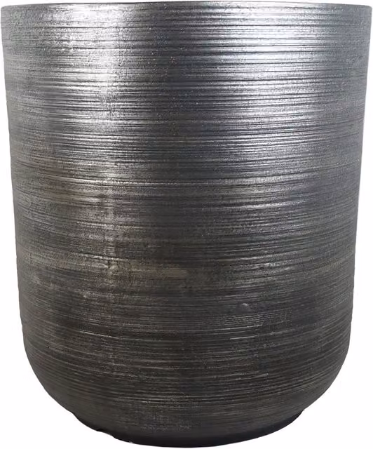 Coya Silver Ridged Extra Large Composite Plant Pot in Grey