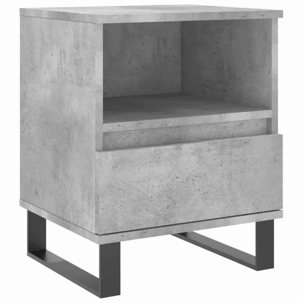 Berkfield Home Set of 2 Modern Bedside Cabinets in Concrete Grey, W/D/H: 40 x 35 x 50 cm – 2
