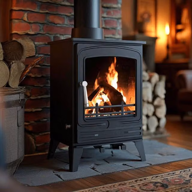 RoyalFire 5kW Steel Multifuel Wood Burning Stove in Dark Grey – 1