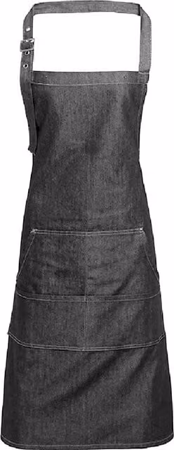 Premier Jeans Stitch Bib Apron in Black for Adults – 1