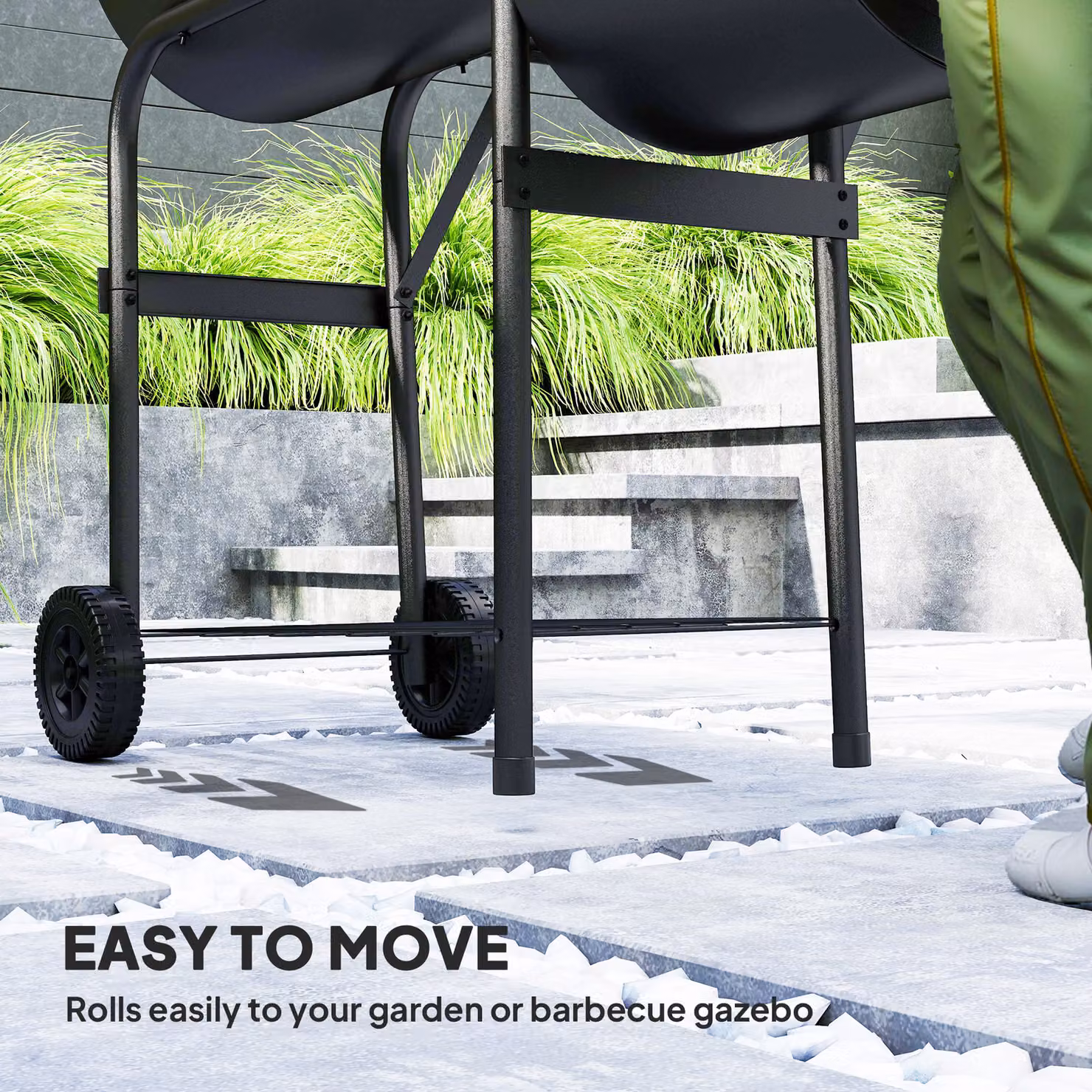 Outsunny Portable Charcoal Barbecue Grill with Offset Smoker, Black, W/D/H: 109 x 60 x 120 cm – 8