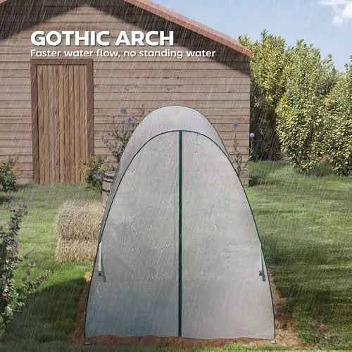 Outsunny White Portable Greenhouse Gardening Plant Hot House with W/D/H: 180 x 180 x 200 cm – 3