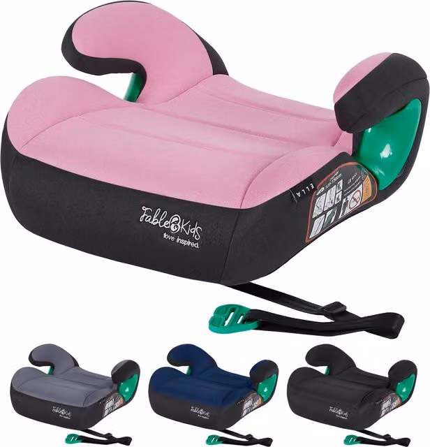 FableKids Ella I-Size Child Car Seat Booster Seat with Backrest, Pink (125-150cm)