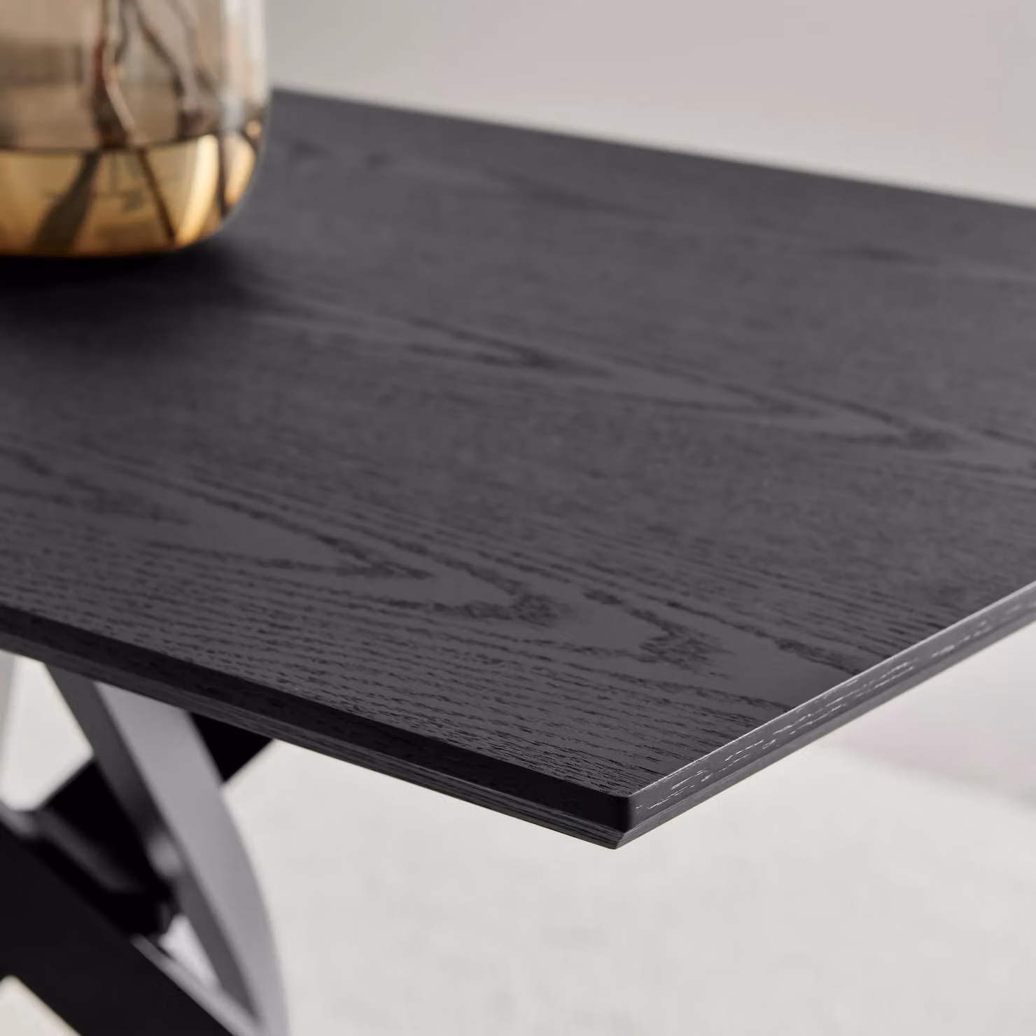 FurnitureboxUK Leonardo Rectangular 4 Seater Dining Table in Black Wood and Metal – 2