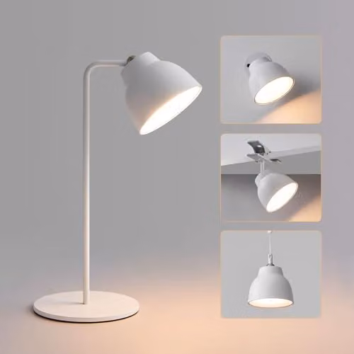Harper Living 4 in 1 Rechargeable LED Table Lamp with Touch Control, Dimmable 3000K Warm White Magnetic Rotating Light for Reading and Home Office, White – 1
