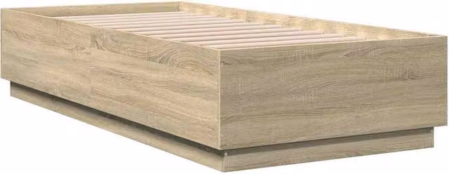 Berkfield Home Modern Bed Frame in Sonoma Oak, Light Brown, W/D/H: 100 x 200 cm