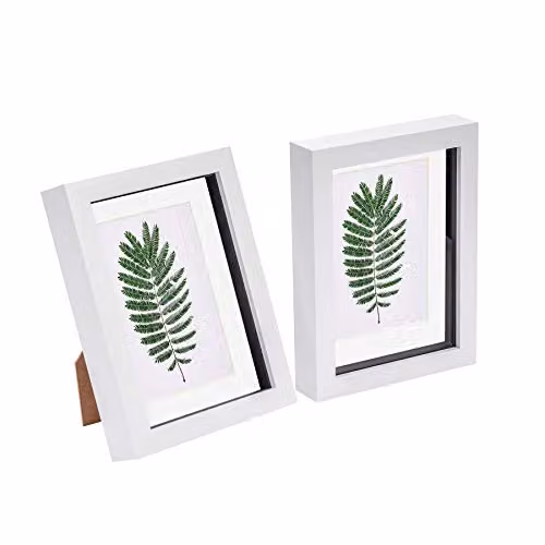 Nicola Spring Rectangular 3D Shadow Box Photo Frame, White, W/H: 20 x 15 cm – 1