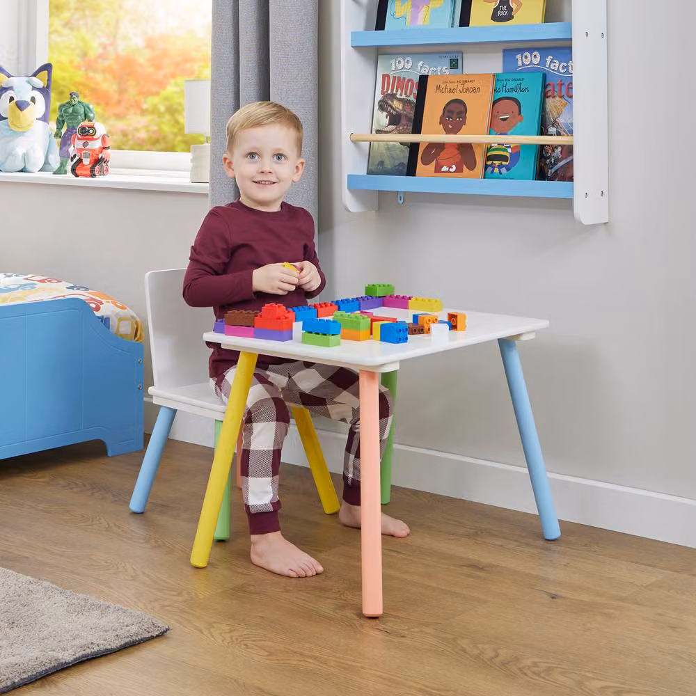 Liberty House Toys Kids Rainbow Table and Chair Set in White and Multicolour – 2