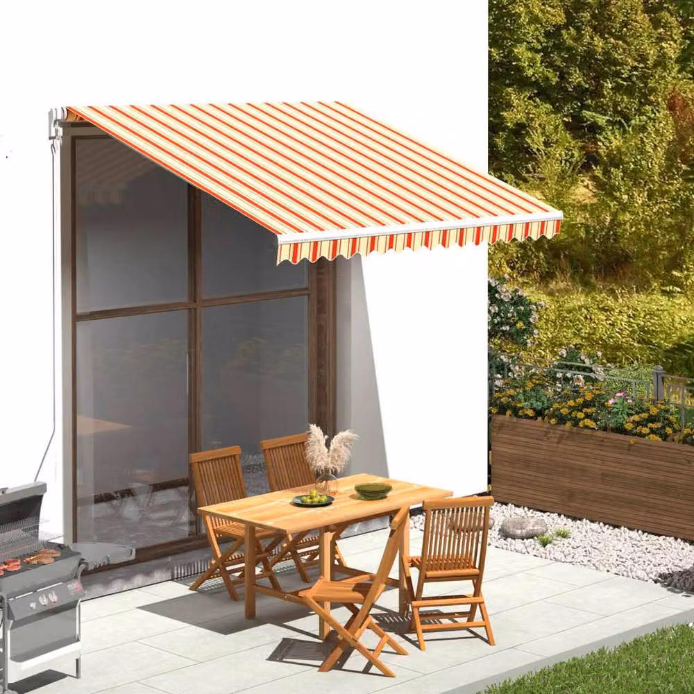 Berkfield Home Replacement Polyester Awning Fabric in Yellow and Orange, W 3 m x D 2.5 m – 2