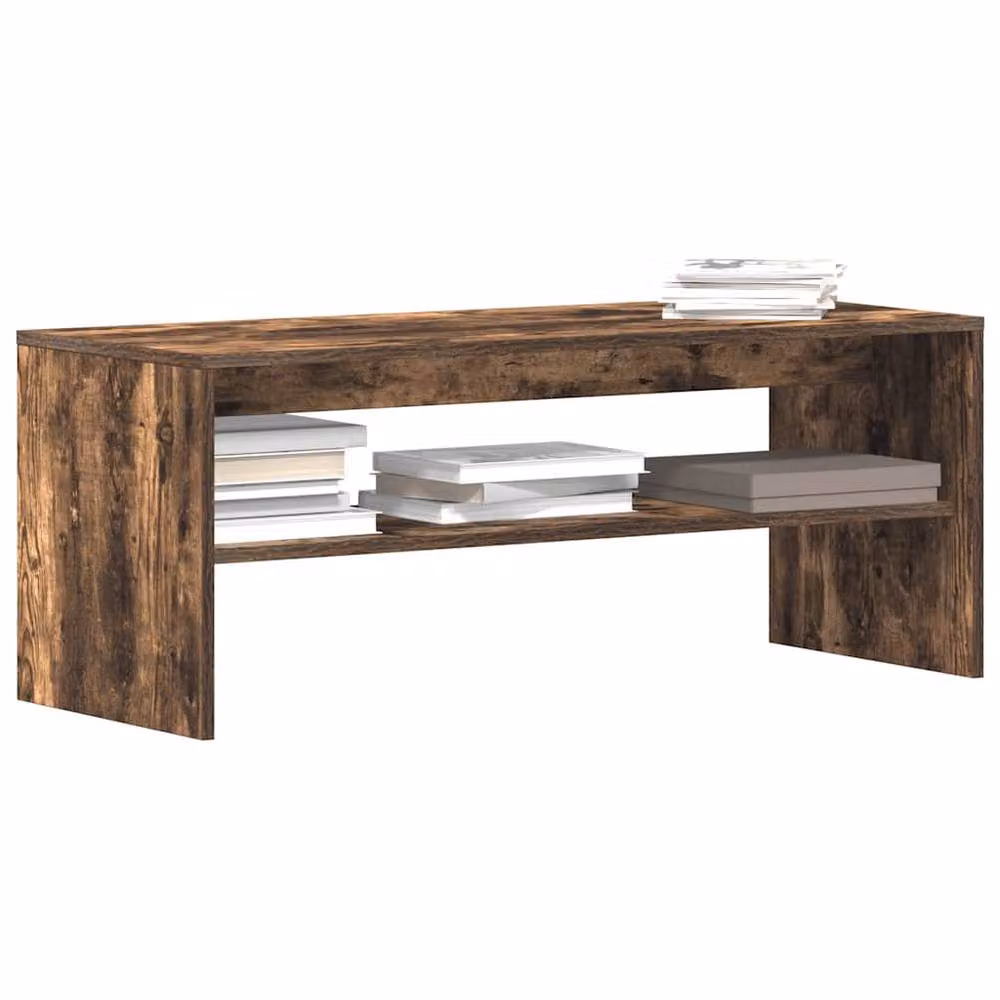 Berkfield Home Modern Smoked Oak TV Cabinet in Brown, W/D/H: 100 x 40 x 40 cm – 2