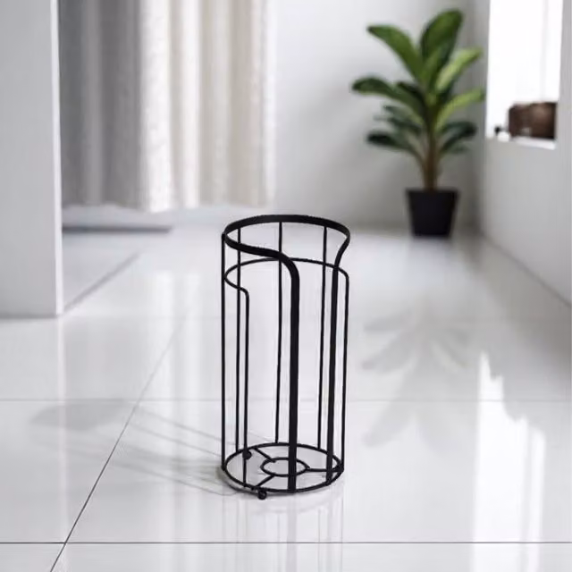 Showerdrape Dante Freestanding Metal Spare Toilet Roll Holder in Black – 1