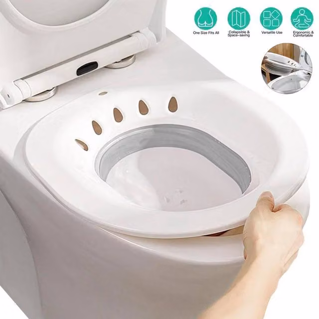 KORVIXA Portable Toilet Bidet Seat Plastic Tub in White