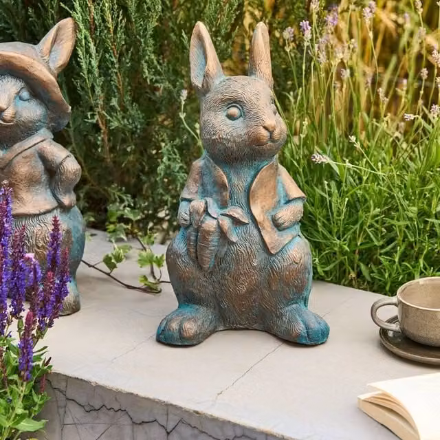 Wyld and Coco Brown Ceramic Garden Rabbit Figurine, Height: 37 cm – 1