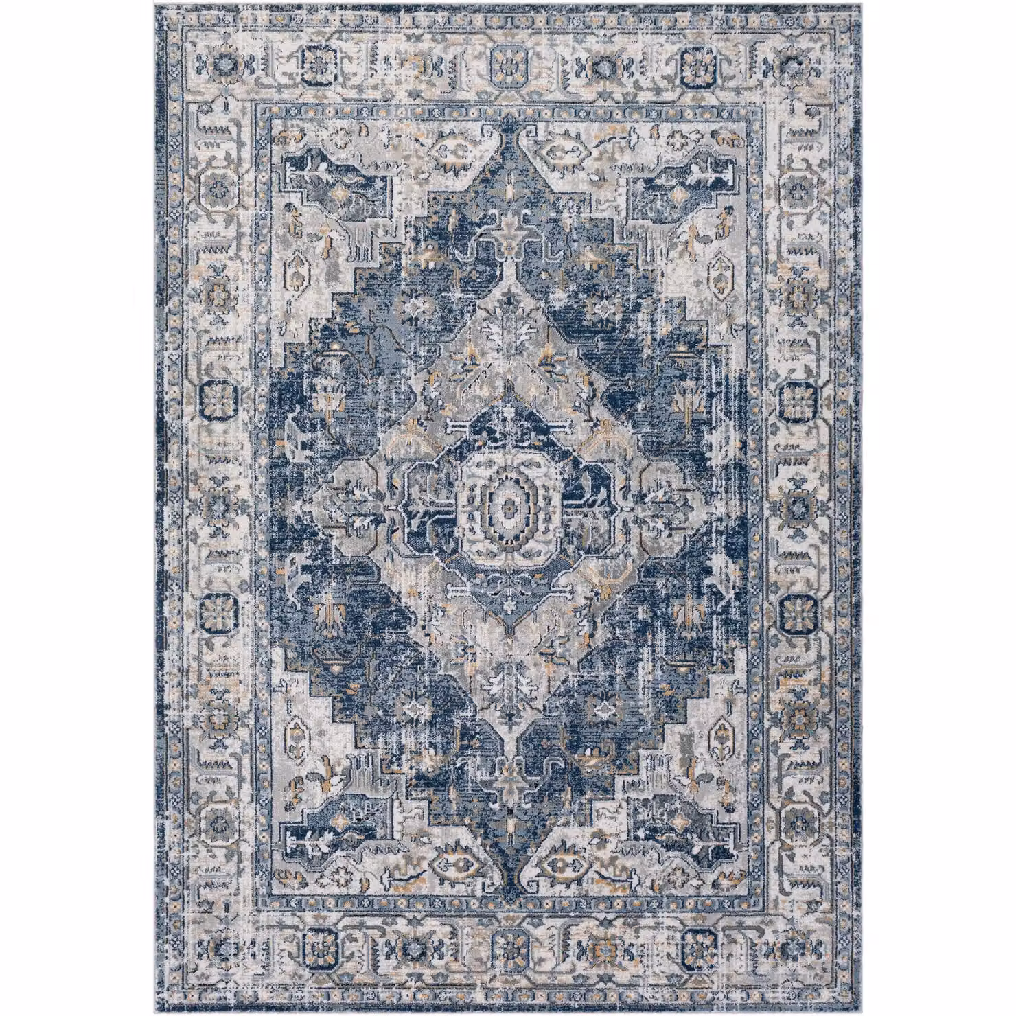 Livabliss Jolie Vintage Boho Traditional Rug in Grey, Blue and Black, W: 120 cm, L: 170 cm – 2