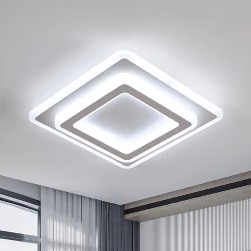 Goeco Modern Square LED Ceiling Light, 44W 4950LM, Cool White 6500K, White, W/D/H: 29 x 29 x 5.5 cm – 1