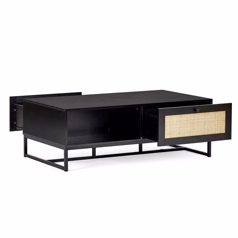 Cheshire Portree Modern Matt Black Rectangular Coffee Table – 2