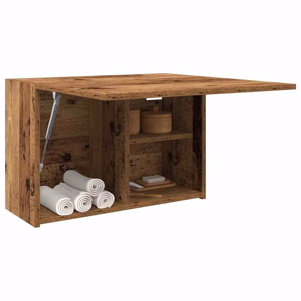 Berkfield Home Decorative Bathroom Wall Cabinet in Brown Old Wood, W: 60 cm, D: 25 cm, H: 40 cm – 3