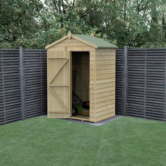 Beckwood Apex Gable Wood Shed in Brown with Foundation