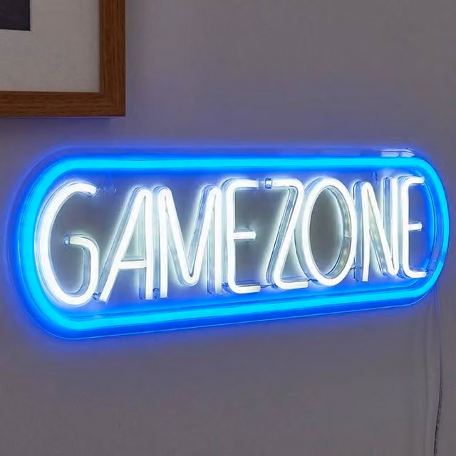 Marco Paul GameZone LED Neon Sign Wall Art in Blue and White