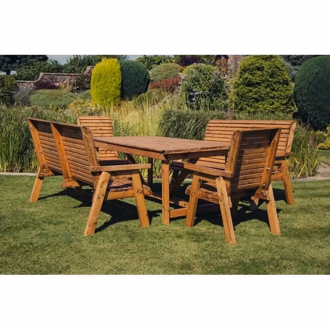 Churnet Valley Garden Furniture Ltd Valley 2XC 2X3B Garden Furniture Set with Cushions in Brown – 2