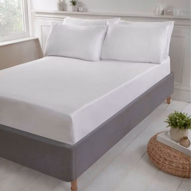 Rapport Home White Cotton Percale Housewife Pillowcase