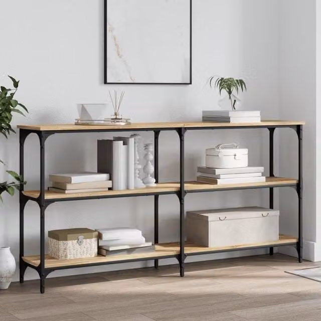 Berkfield Home Sonoma Oak Console Table in Brown, W: 150 cm, D: 29 cm, H: 75 cm