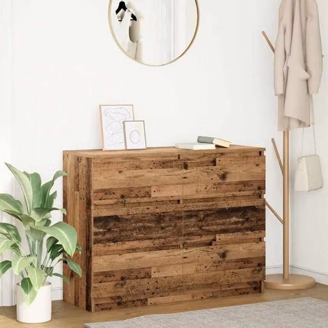 Berkfield Home Old Wood Sideboard in Brown, W/D/H: 100 x 35 x 76 cm – 1
