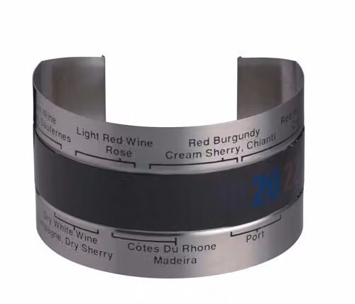 BarCraft Stainless Steel Wine Bottle Thermometer Sleeve in Silver