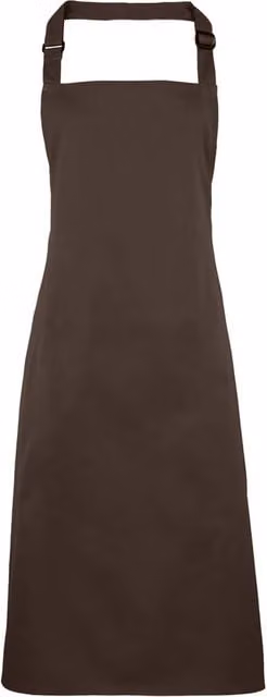 Premier Colours Poly Cotton Professional Bib Aprons, Pack of 2, Brown