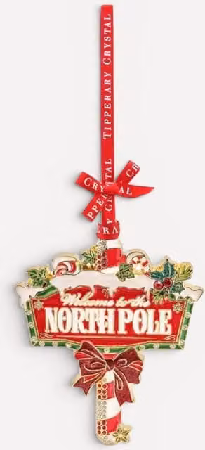 Tipperary Sparkle North Pole Sign Hanging Metal Christmas Decoration in Multicolour