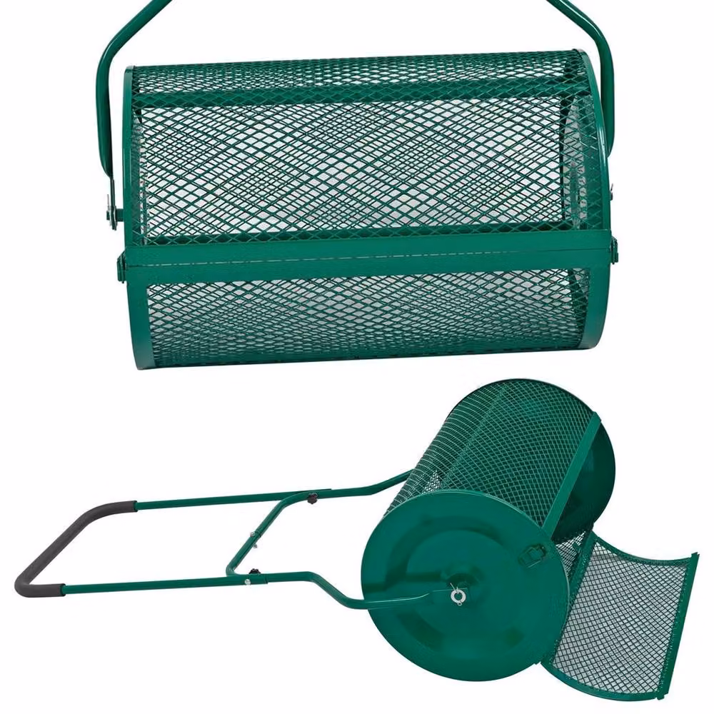 KORVIXA 76L Manual Lawn Compost Spreader and Seed Roller in Green – 2