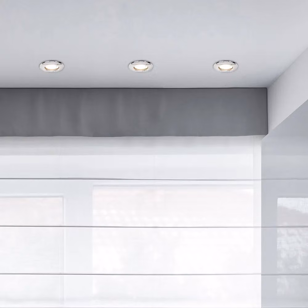 ValueLights 10 Pack of Metallic Silver Recessed LED Downlight Fixed Ceiling Light Fittings with Warm White GU10 Bulbs – 2