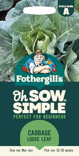 Mr Fothergill's Oh Sow Simple Cabbage Loose Leaf Vegetable Seeds, Green