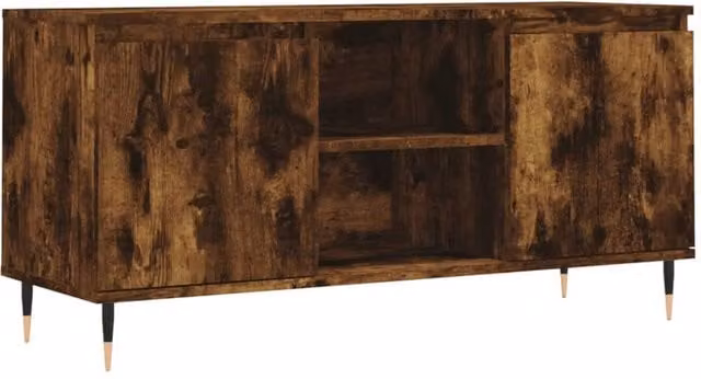 Berkfield Home Smoked Oak TV Cabinet in Brown, W/D/H: 104 x 35 x 50 cm