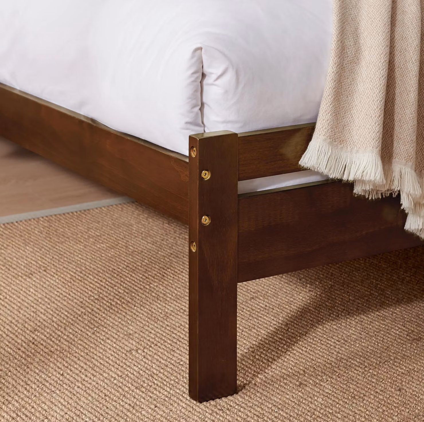 FurnitureboxUK Declan Single Bed Frame in Brown Lacquered Solid Pine – 4