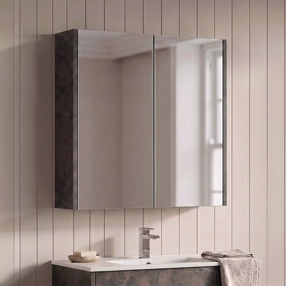Balterley Winshill Rectangular Wall Mirror in Grey, W: 60.0 cm, H: 60.0 cm, D: 1.0 cm – 3